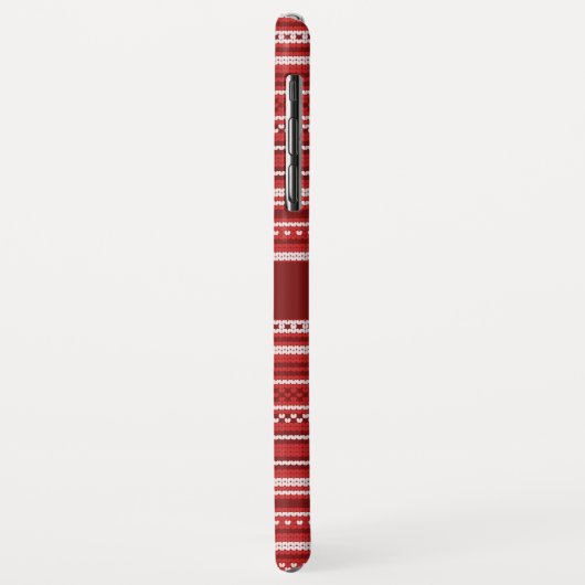 セーターレッドホワイトストライプクリスマスパーソナライズされた Case-Mate iPhoneケース (裏面/左)