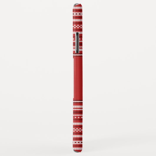 セーターレッドホワイトモノグラムクリスマスホリデー Case-Mate iPhoneケース (裏面/右)