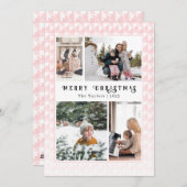 セーター天気ピンクのクリスマスフォト数々のー シーズンカード (正面/裏面)