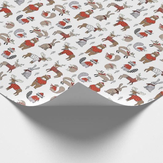 セーター天気冬の動物 ラッピングペーパー (角)