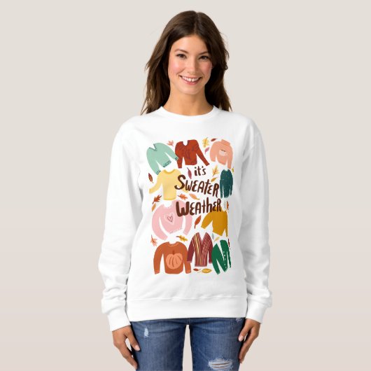 セーター天気秋秋かわいいスウェットシャツ スウェットシャツ (正面フル)