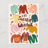 セーター天気秋秋の季節かわいい ポストカード (正面)