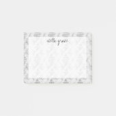 セーター天気 |グレー淡い色のケーブルニットパターン ポストイット (正面)