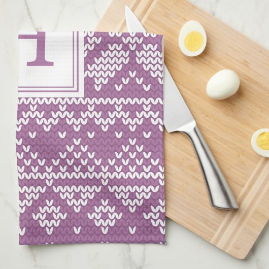 セーター天気 |モノグラム休日 キッチンタオル (四つ折り)