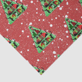 セーター姿のかわいい黒猫クリスマスツリーレッド 薄葉紙 (詳細)