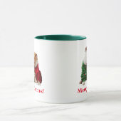 セーター姿のクリスマスブルドッグ マグカップ (中央)