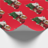 セーター姿のクリスマスブルドッグ ラッピングペーパー (角)