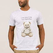 セーター姿のスイートクリームテディベア Tシャツ (正面)