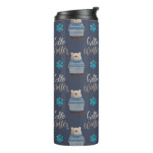 セーター姿の可愛いクマこんにちは冬 タンブラー (回転左)