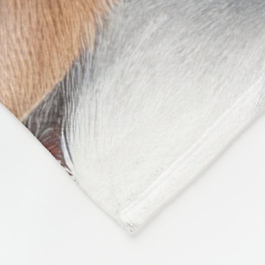 セーター姿の水彩可愛い犬 フリースブランケット (角)