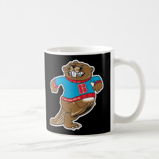 セーター怒を着たビーバー コーヒーマグカップ (右)