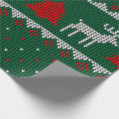 セーター編みのトナカイ クリスマス包装 ラッピングペーパー (角)