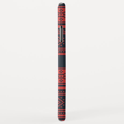 セーター赤い黒のパターンのクリスマスパーソナライズされた Case-Mate iPhoneケース (裏面/右)