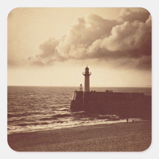 セートの防波堤c.1855 (a cの卵白プリント) スクエアシール (正面)