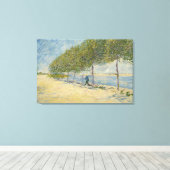 セーヌのキャンバスに沿って キャンバスプリント (インサイチュ (ウッドフロア))