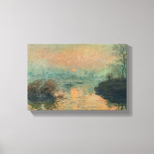 セーヌの冬の効果に夕日 – Claude Monet キャンバスプリント (正面)