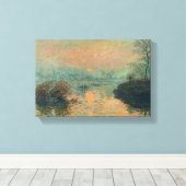 セーヌの冬の効果に夕日 – Claude Monet キャンバスプリント (インサイチュ (ウッドフロア))