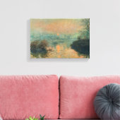 セーヌの冬の効果に夕日 – Claude Monet キャンバスプリント (インサイチュ (リビング))