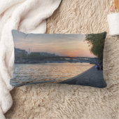 セーヌの夕日 ランバークッション (ブランケット)