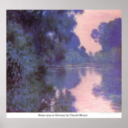 セーヌの腕Giverny by Claude Monet ポスター (正面)