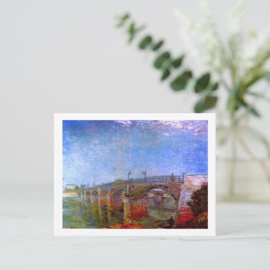 セーヌブリッジアットアジュニエール(F240)ヴァンゴッホファインアート ポストカード (スタンド正面)