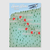 セーヌリバーフランスのヴィンテージの地図 (正面)