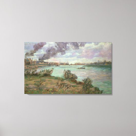 セーヌ川とイヴリーのマルヌ川の合流点 キャンバスプリント (正面)