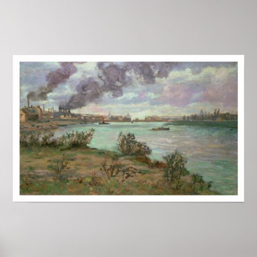 セーヌ川とイヴリーのマルヌ川の合流点 ポスター (正面)