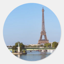 セーヌ川とエッフェル塔 - フランス、パリ ラウンドシール