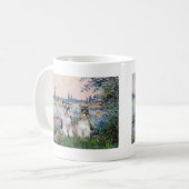 セーヌ川のほとりのシュナウザー(2匹) コーヒーマグカップ (正面左)