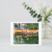 セーヌ川のバンクズウィズボーツヴァンゴッホファインアート ポストカード (スタンド正面)