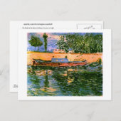 セーヌ川のバンクズウィズボーツヴァンゴッホファインアート ポストカード (正面/裏面)