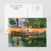 セーヌ川のバンクズウィズボーツヴァンゴッホファインアート ポストカード (正面/裏面)