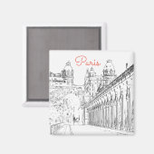 セーヌ川の上のポン・ド・ビル・ヘイキム – パリ，フランス マグネット (正面/裏面)