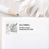 セーヌ川の上のポン・ド・ビル・ヘイキム – パリ，フランス ラベル (インサイチュ)