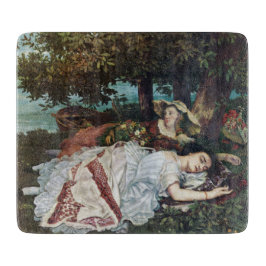 セーヌ川の土手に住む若い女性たち（夏） カッティングボード