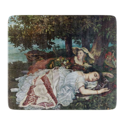 セーヌ川の土手に住む若い女性たち(夏) カッティングボード (正面)