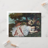 セーヌ川の土手に住む若い女性たち（夏） カード (正面/裏面インサイチュ)