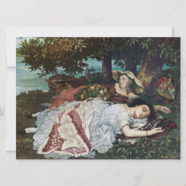 セーヌ川の土手に住む若い女性たち（夏） カード