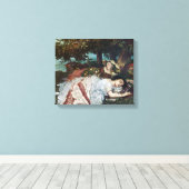 セーヌ川の土手に住む若い女性たち（夏） キャンバスプリント (インサイチュ (ウッドフロア))