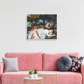 セーヌ川の土手に住む若い女性たち（夏） キャンバスプリント (インサイチュ (リビング))