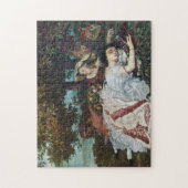 セーヌ川の土手に住む若い女性たち（夏） ジグソーパズル (縦)