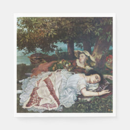 セーヌ川の土手に住む若い女性たち（夏） スタンダードランチョンナプキン