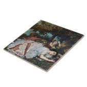 セーヌ川の土手に住む若い女性たち（夏） タイル (側面)