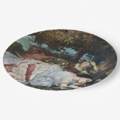 セーヌ川の土手に住む若い女性たち（夏） ペーパープレート (アングル)