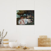 セーヌ川の土手に住む若い女性たち（夏） ポスター (キッチン)