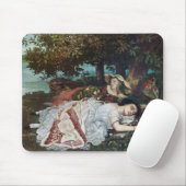 セーヌ川の土手に住む若い女性たち（夏） マウスパッド (マウス)
