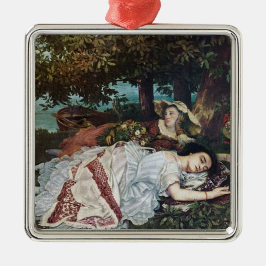 セーヌ川の土手に住む若い女性たち（夏） メタルオーナメント (正面)