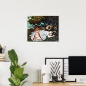 セーヌ川の土手に若い女性たち ポスター (ホームオフィス)