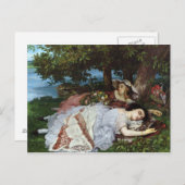 セーヌ川の土手の女の子, 1856年~57年 ポストカード (正面/裏面)
